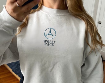 Toto Wolff Gildan Crewneck sweatshirt, Wolff Pack, Mercedes AMG Formula 1, F1 2023 merch, Toto Wolff t shirt, Lewis Hamilton, George Russell
