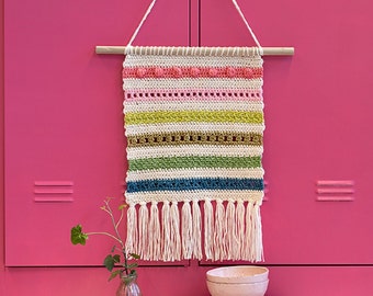 Patrón de crochet bohemio para colgar en la pared: Punto burbuja fácil (patrón PDF)