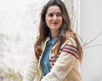 African Flower Cardigan – Crochet Pattern PDF (English & Dutch) – Vintage Style Crochet Jacket