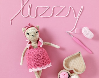Patroon gehaakte kat Lizzy: dierenspeeltje amigurumi (pdf)