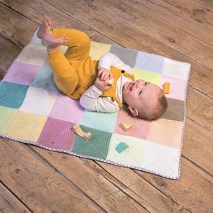 Häkelanleitung weiche Grandma quadratische Spieldecke Kinder, Spielmatte Spielteppich Baby - US Englisch & Niederländisch pdf getestet, von Profis entworfen