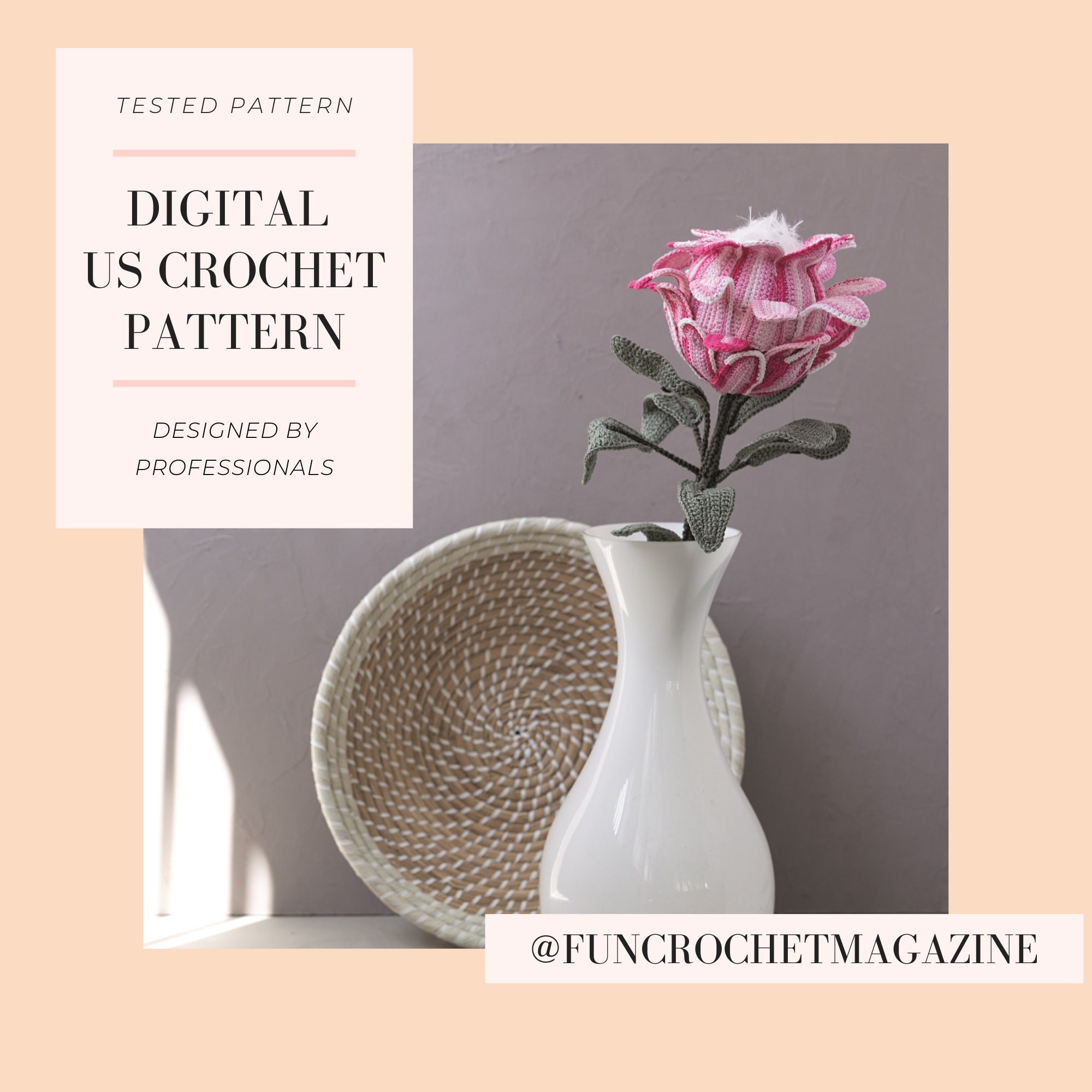 Crochet Pattern for Exotic Flower King Protea Downloadable and Tested ...