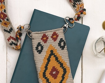 Crochet Crossbody Phone Pouch Pattern: Cell Phone Bag with Strap (English & Dutch PDF)