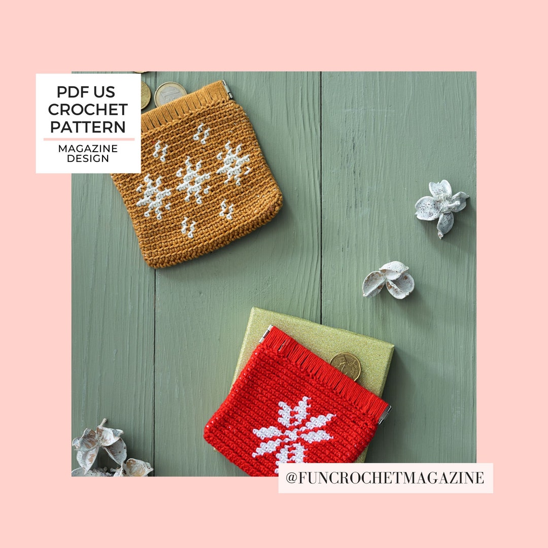 Crochet Pattern Squeeze Coin Purses, Adorable and Handy, Wintry Motif