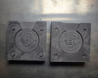 Graphite coin mold - pour your own pirate bullion - Cursed Aztec pirate  coin!