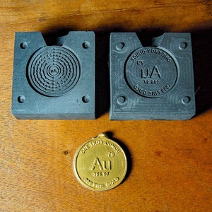 Moneda de elemento dorado de 1 oz con molde de grafito