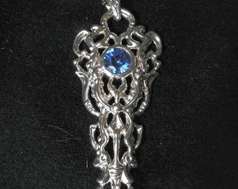 Silver Pendant with Sapphire