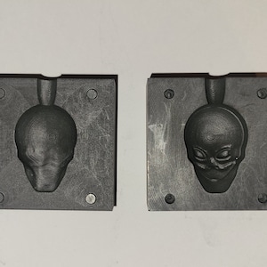 Small - Skull 3D Graphite Ingot Mold for Precious Metal Casting