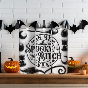 Envoltura de vaso flaco de 20 oz sin costuras de Halloween inflado en 3D, PNG de 300 ppp, diseño de vaso de sublimación, envoltura inflada por sublimación, png inflado