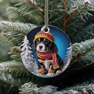 3D Adorable Puppy Christmas Ornament Sublimation PNG, 3D Christmas Round Ornament PNG, Christmas Puppy png, Ornament png, Winter Puppy Png