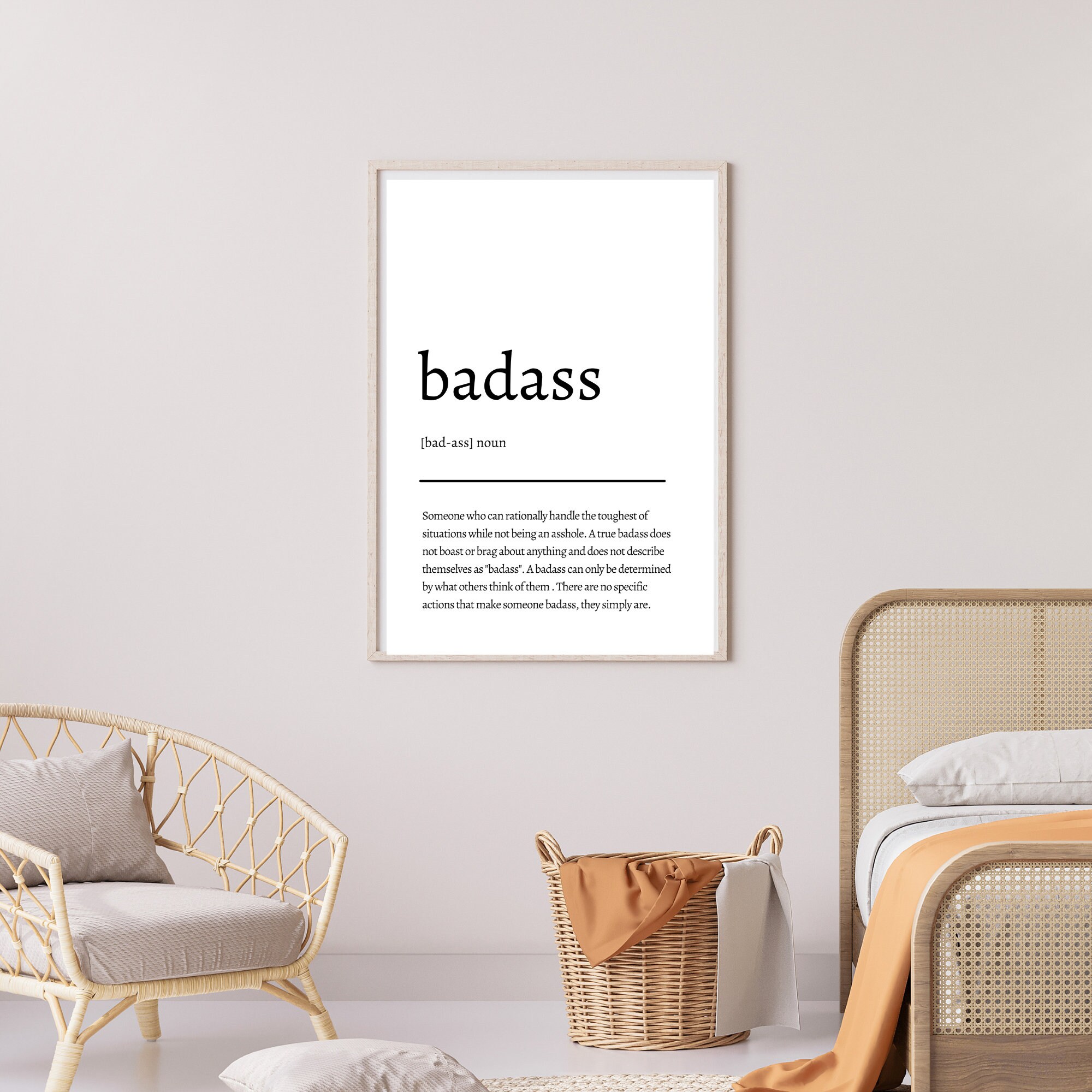 Badass Definition Print, Printable Wall Art, Minimal Art, Badass Quote