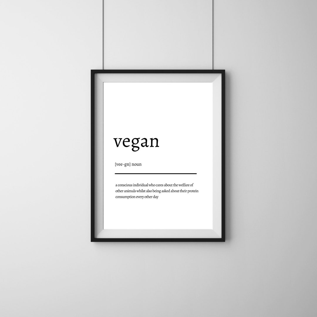 VEGAN DEFINITION PRINT Wand Kunstdruck Veganes Dekor Etsy.de