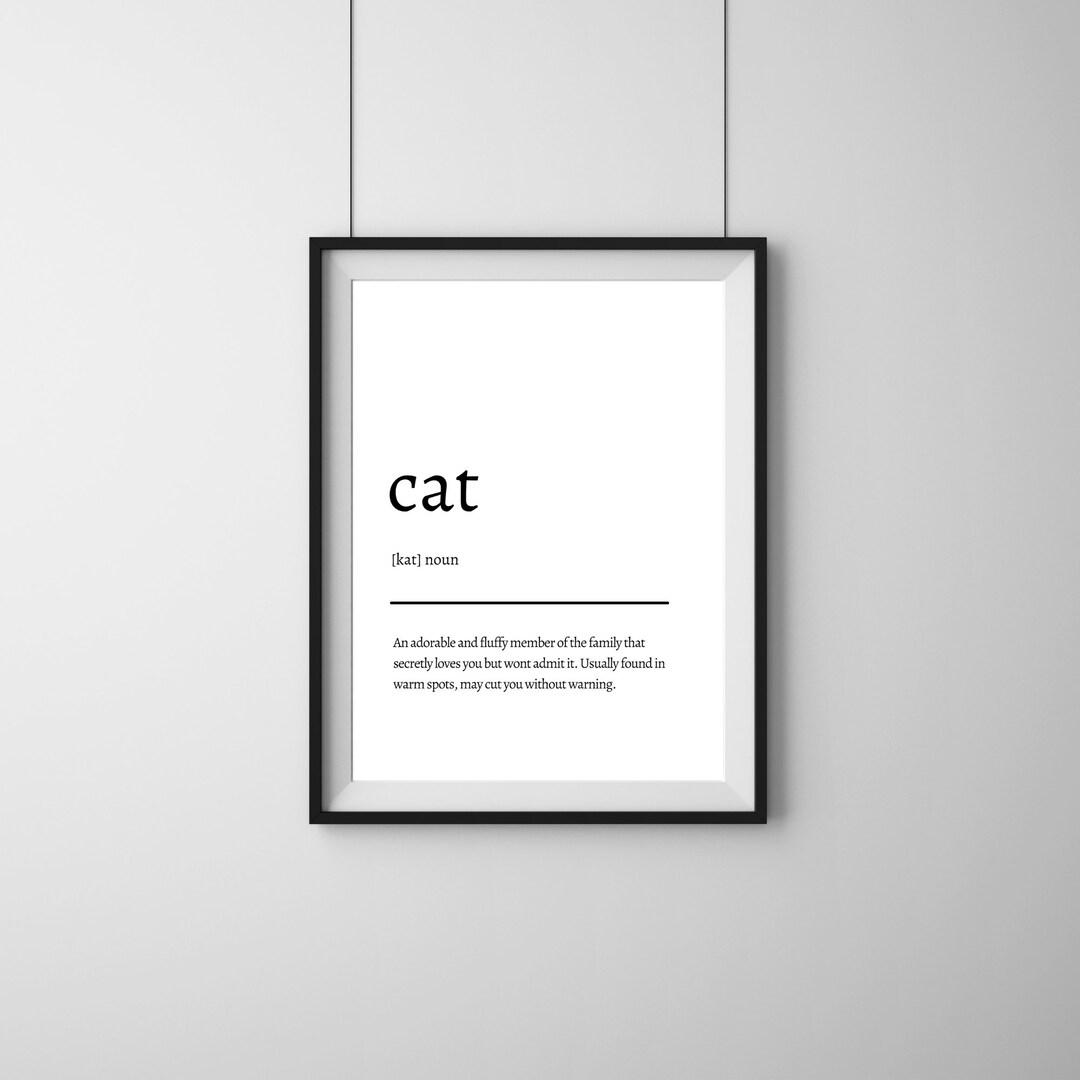 cat-definition-print-cat-wall-art-feline-definition-wall-art-funny