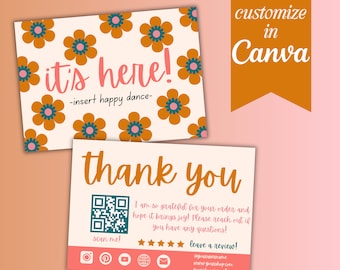 It's Here! Thank You Card, Edit in Canva, Canva Template, Canva Thank You Card, Editable Thank You Card, Small Business Thank You Card