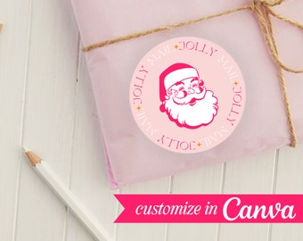 Jolly Mail Small Business Sticker, Edit in Canva Sticker, Canva Templates, Small Business Resources, Christmas Packages, Packaging Resources