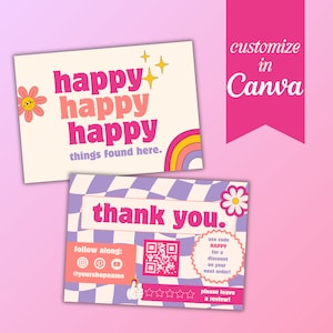 Happy Mail Thank You Card, Edit in Canva, Canva Template, Canva Thank You Card, Editable Thank You Card, Small Business Thank You Card