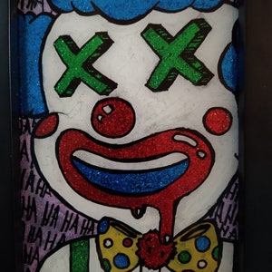 Glittery Clown Glass Painting