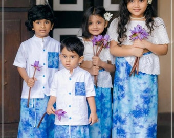 Conjunto de traje de año nuevo para niñas Tie-Dye