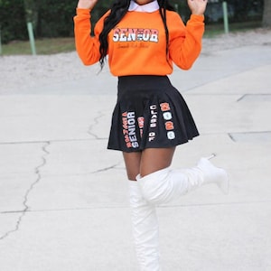 Custom Class of 2026 Senior Outfit Set, Senior Sweatshirt & Pleated Skirt, High School Senior Graduation Outfit, Senior Photo Shoot Apparel