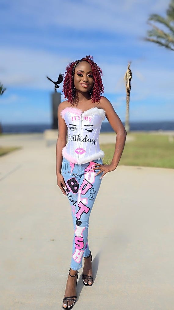 custom birthday dress ideas Graduation Jeans, Class of 2027 Senior Jeans, Personalized Denim, Jeans, Glitter Custom Pants Color:Light Steel Blue Make your graduation outfit swatches-caught-up-drop-waist-asymmetrical-midi-dress Buy Party Wear Dresses