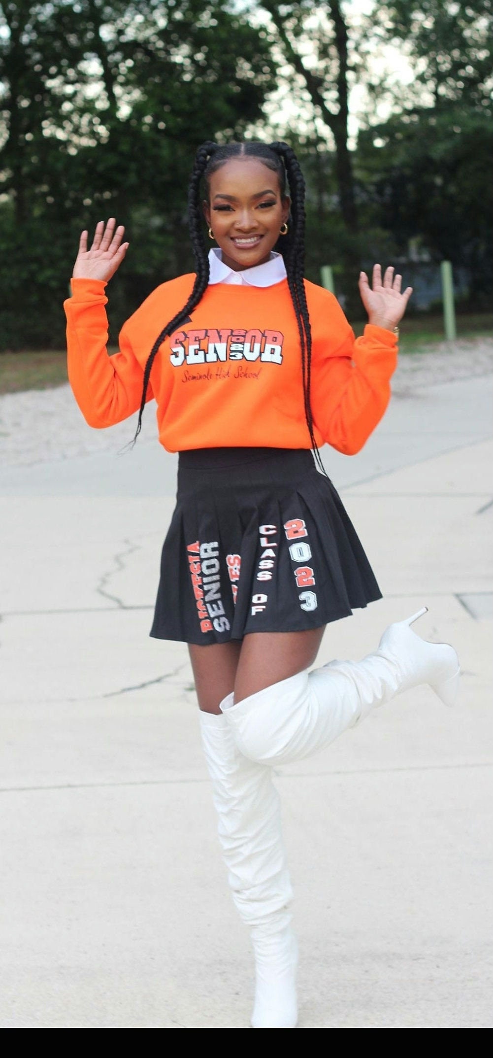 Custom 2026 Senior Sweatshirt and pleated skirt set