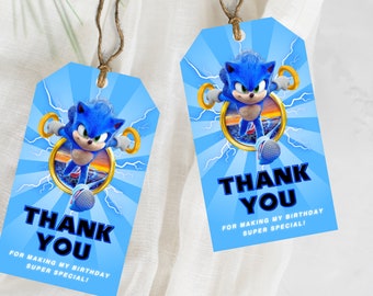 Party Favors Tags, Editable Hedgehog Birthday Thank You Label, Printable Birthday Gift Thank You Tag