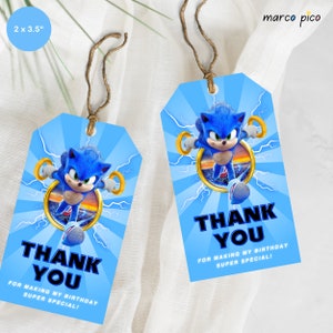 Party Favors Tags, Editable Hedgehog Birthday Thank You Label, Printable Birthday Gift Thank You Tag