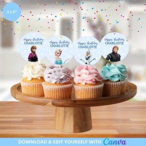 Princess themed Cupcake Toppers, Princess Birthday Cupcakes, Princess Cupcake Toppers