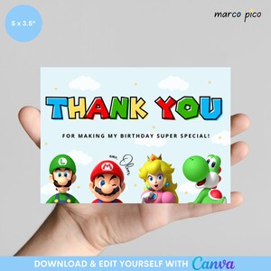 Modèle de carte de remerciement d'anniversaire, carte de remerciement d'anniversaire garçon modifiable, carte de remerciement fête d'anniversaire pour enfants