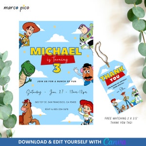 Toy themed Birthday Invitation Template, Toy Birthday Invitation Card, Editable Toy Birthday Party Invitation