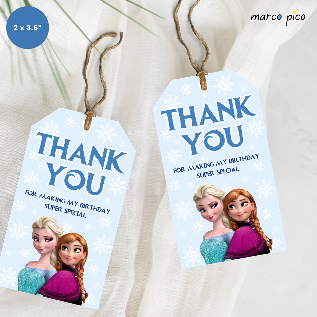 Princess Themed Party Favors Tags, Princess Birthday Thank You Label ...