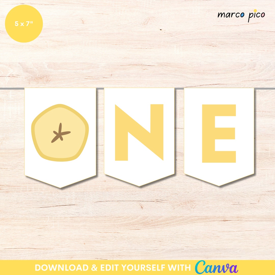 Banana ONE Birthday Banner, Printable Banana High Chair Banner, 1st Birthday High Chair Banner ...