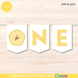 Banana ONE Birthday Banner, Printable Banana High Chair Banner, 1st Birthday High Chair Banner, Banana First Birthday Party Banner