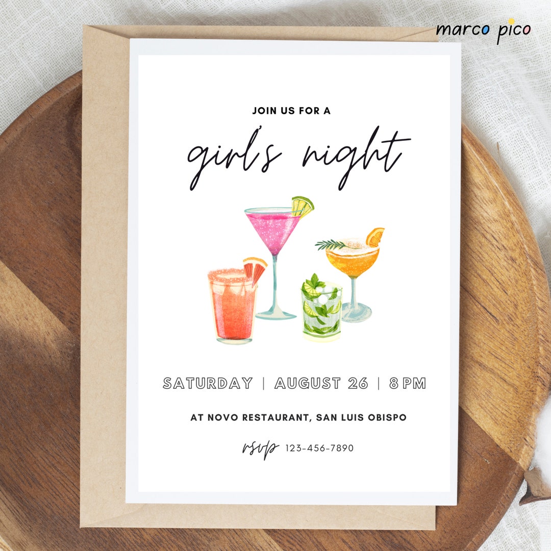 Girls Night Invitation Template Girls Night Out Editable - Etsy