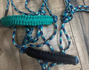 D08-Mini donkey halter-blue/teal/black/white
