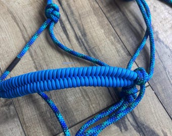 D31-Mini donkey halter-blue -turquoise-black