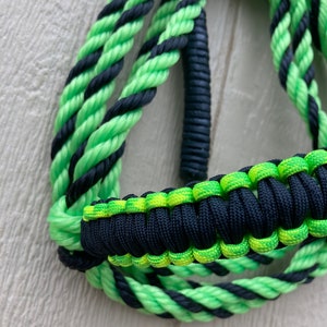 Cabestro para vaca: negro y verde con banda nasal verde