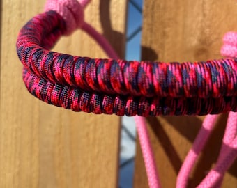 H04-Horse Halter-bright pink and purple