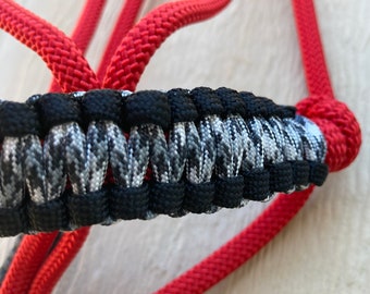 D444-Mini donkey halter-red with black