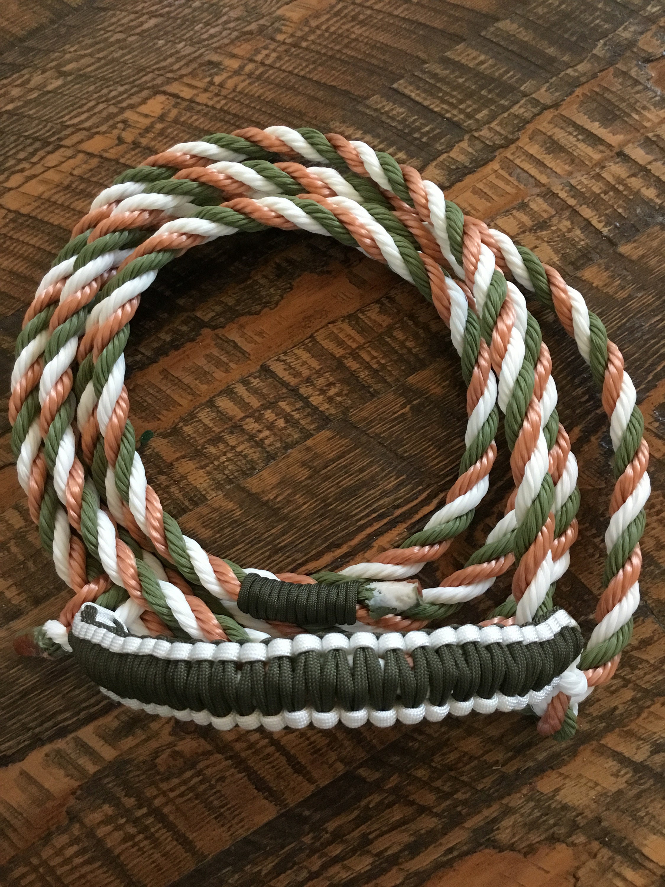 Cow Rope Halterolive Green White and Copper Etsy