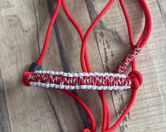 D35-Mini donkey halter-red and white