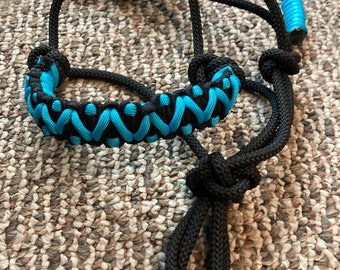 D15-Mini donkey halter-black and turquoise