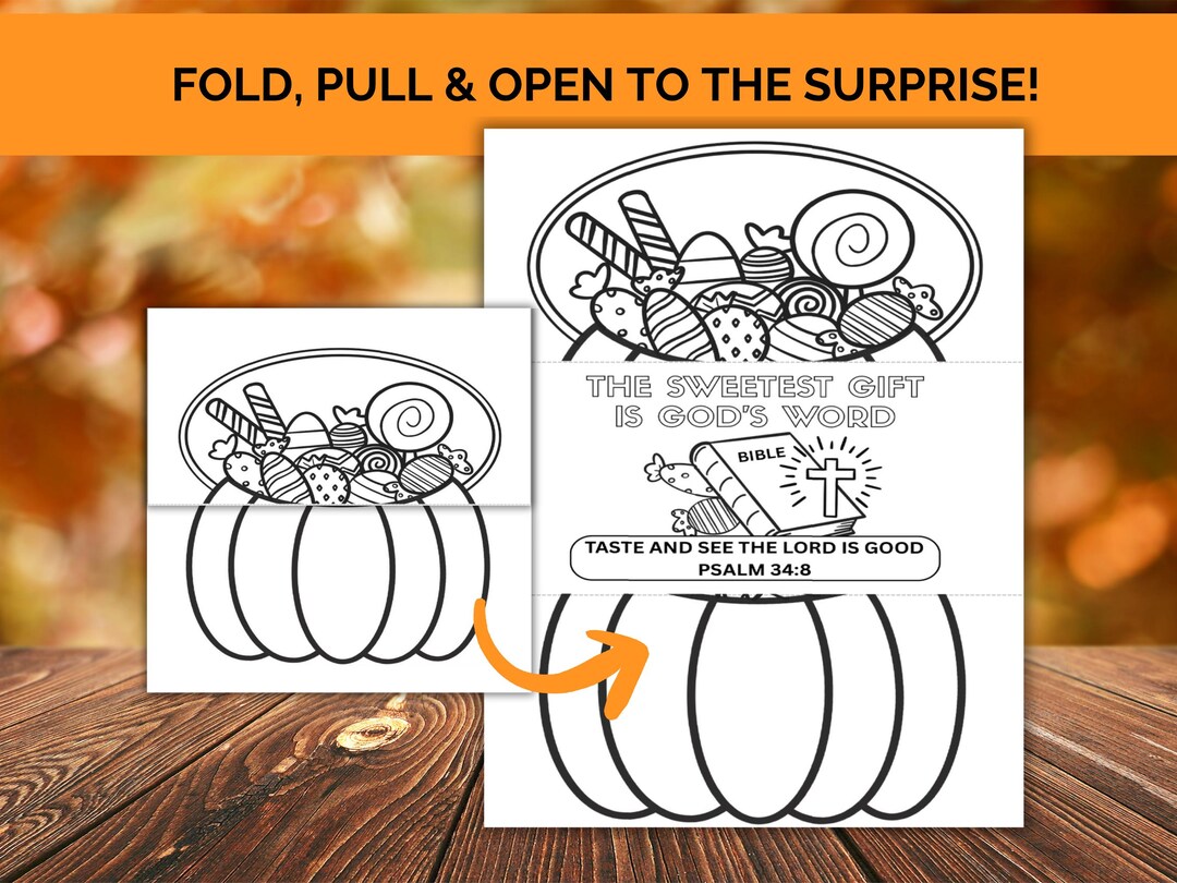 Folding Surprise Christian Halloween Pumpkin Craft Printable, Sunday ...