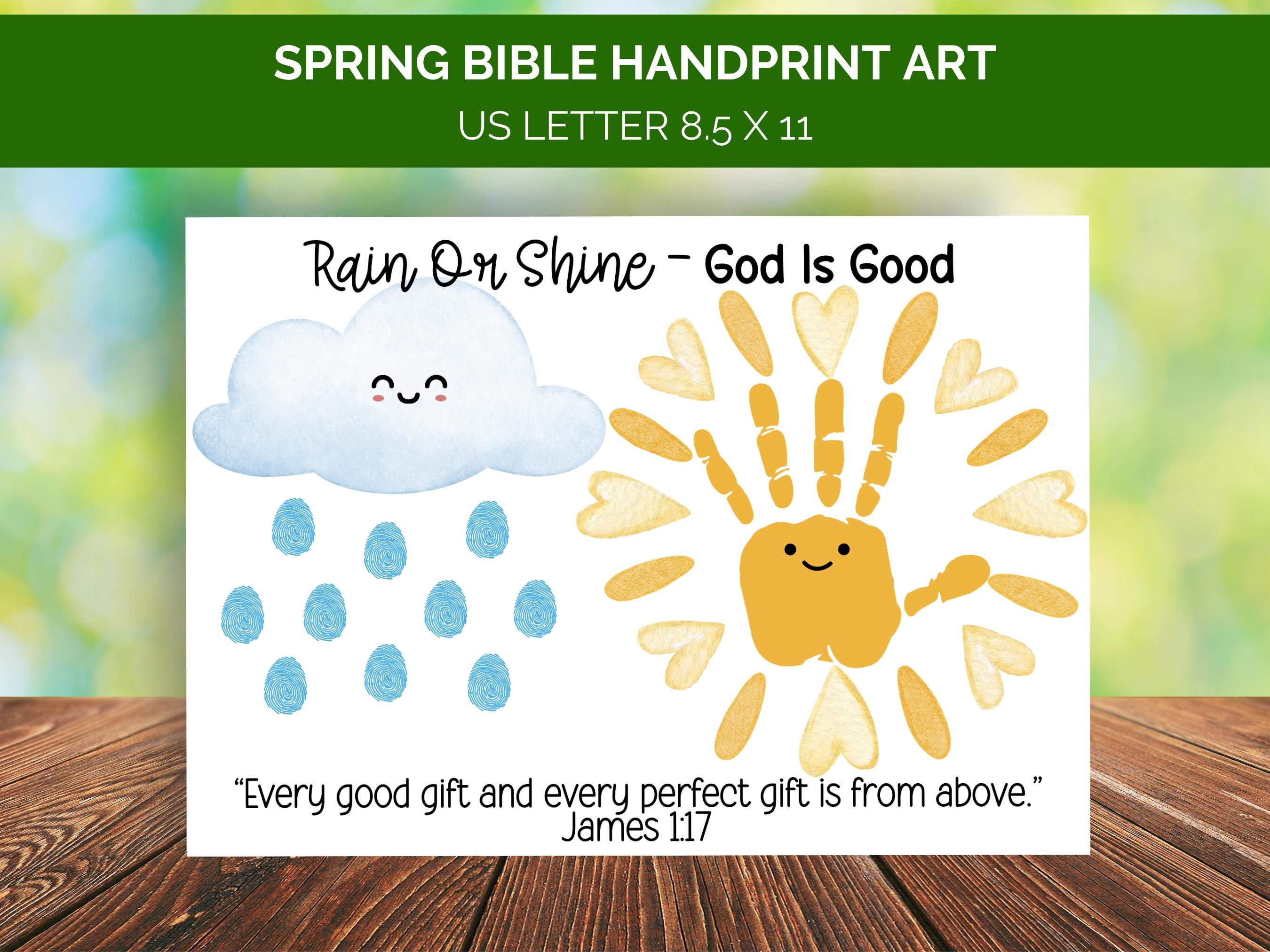 37 Bright & Fun Sun Crafts for Kids 16 April Showers Spring Handprint Art, Christian Sunday School…