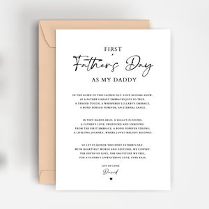 Feliz PRIMER Día del Padre Poema de papá de la tarjeta de felicitación del bebé Tarjeta del PRIMER Día del Padre de papá Tarjeta de felicitación del poema de papá CANVA