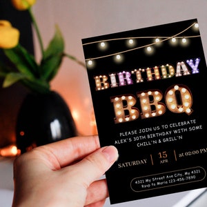Grill and Chill: Birthday BBQ Invitation for Adult - Digital Cookout Party Invite