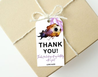 Football Party Thank You Tag Template: DIY Favor Tag (Canva)