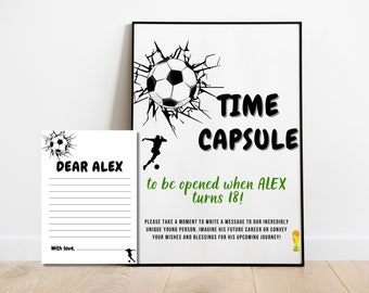 Soccer Birthday Time Capsule Template, Football Party Time Capsule Template, Soccer Birthday Time Capsule Editable in Canva