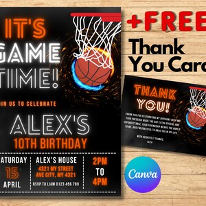 Score the Perfect Invite with Our Editable Basketball Invitation Template - Get Ready to Play!
