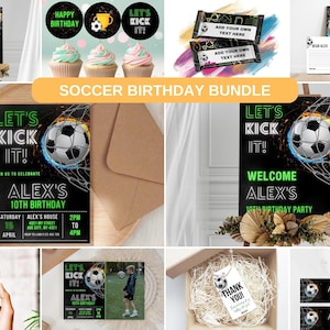 Football Birthday Party Bundle - Customize Your Event with this DIY Football Birthday Bundle, Editable in Canva